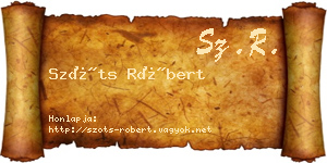 Szőts Róbert névjegykártya
