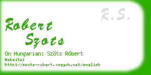 robert szots business card