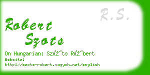 robert szots business card
